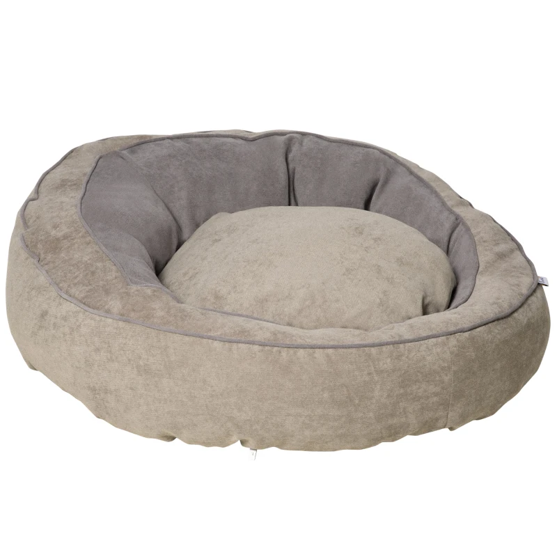 PetHat Cuccia per Cani Imbottita con Cuscino e Bordi Rialzati, Rivestimento in Tessuto, 85x85x35cm, Grigio